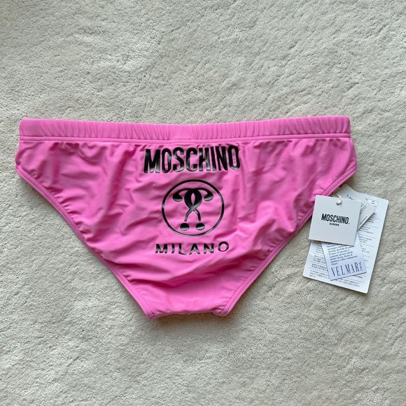Made in ITALY Authentic MOSCHINO Men's BARBIECORE Logo SWIMSUIT Size M - Picture 5 of 11